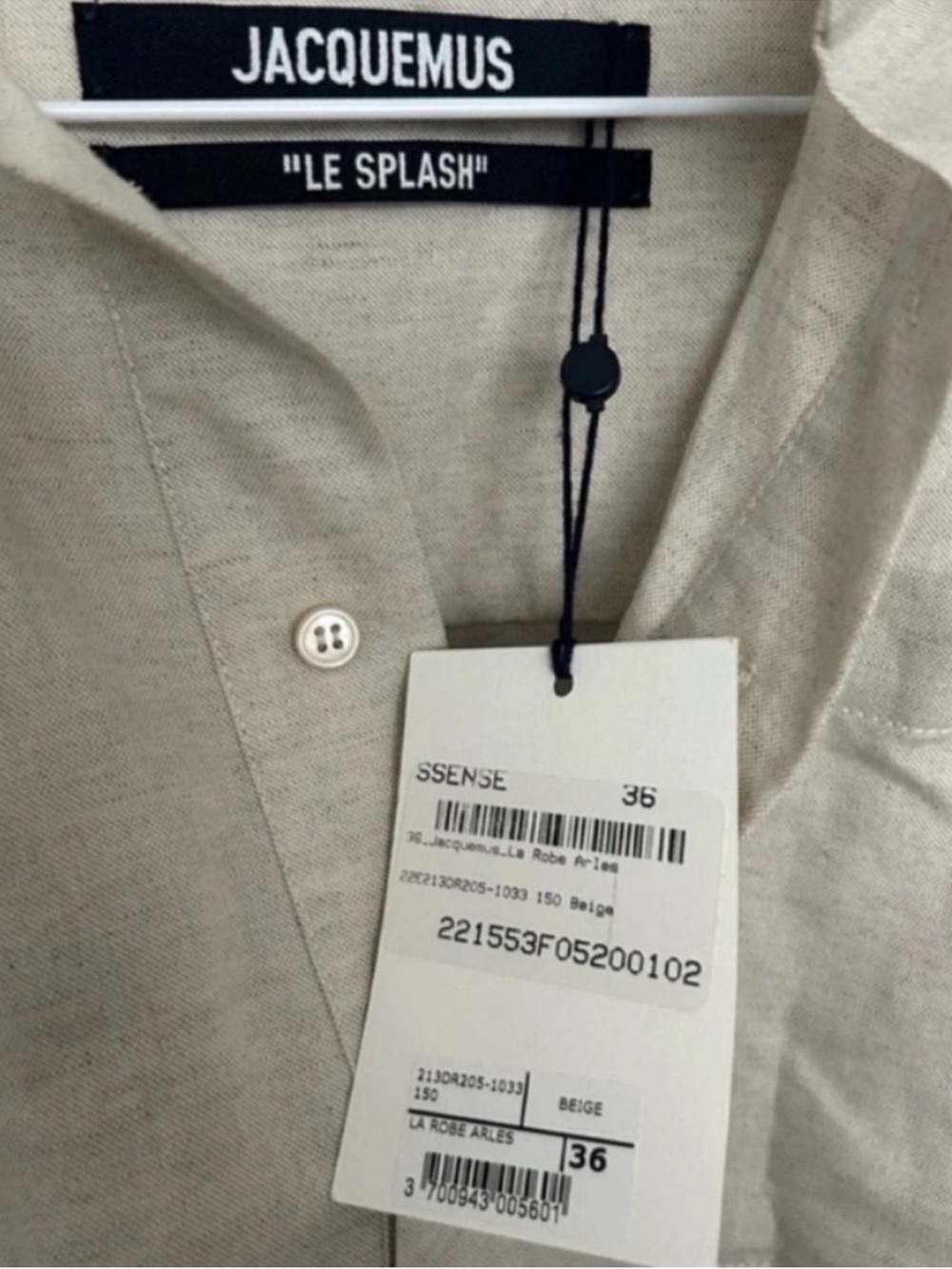 NWT Jacquemus La Robe Arles Linen Mini Dress Beige - Picture 7 of 8